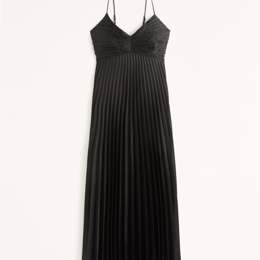 Abercrombie Black Pleated Maxi Dress